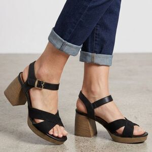 Dr. Scholl's Block Heel Sandal 9 Platform Comfort Summer Vacation Black Mariah